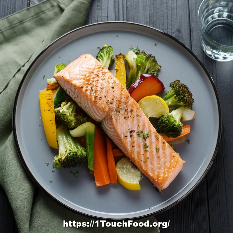 Salmon with Roasted Veggie Rainbow for the athletes