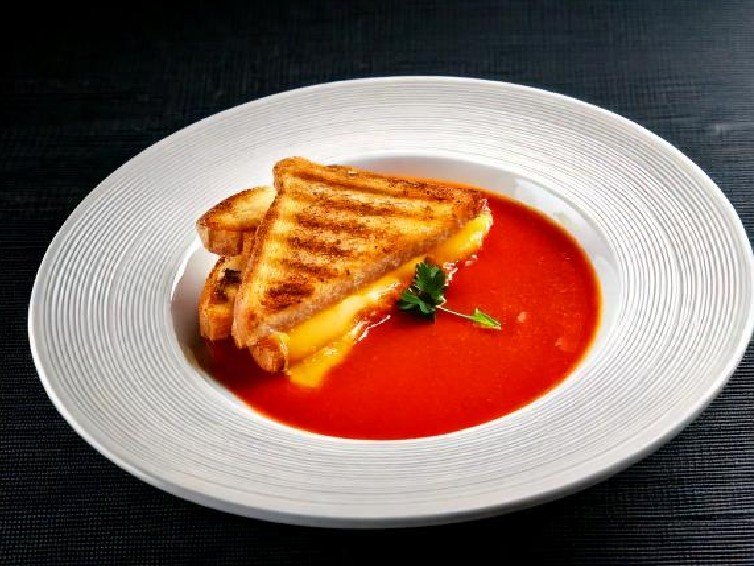 Grilled Cheese Sandwich and Tomato Soup