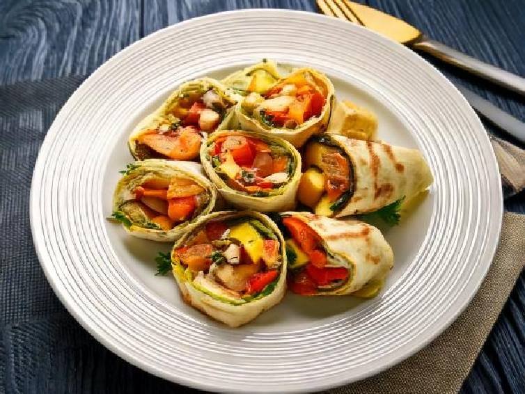 Grilled Veggie and Hummus Wrap