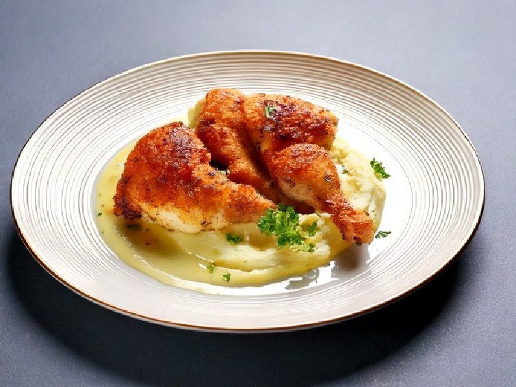 Baked Chicken Thighs with Cauliflower Mash