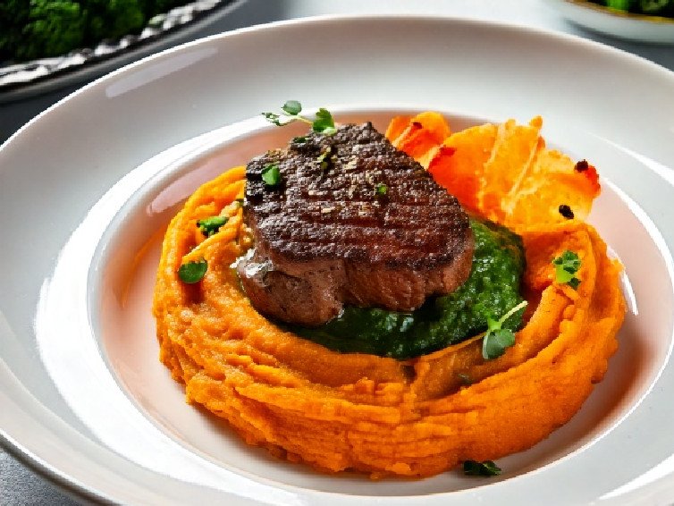 Steak & Spinach Sweet Potato Mash